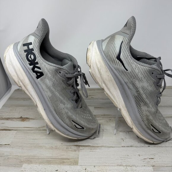 Men's Hoka Clifton 9 Running Shoes.  Men's size 12.5D Color Gray - Picture 2 of 6